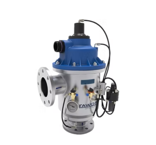 Picture of FILTER FILTAWORX FULLY AUTOMATIC SELF CLEANING SCREEN 100 MICRON 100MM FLANGED 90D ANGLE INLET/OUTLET HYDRAULIC CONTROL HYDRAULIC DRIVE C/W PRESSURE SUSTAINING VALVE